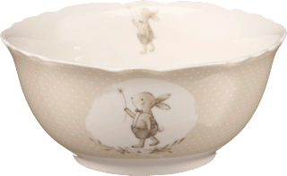 Müslischale mit Hasenjunge, gepunktet, braun (480 ml) BOLTZE