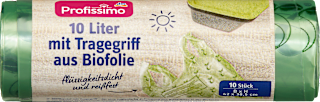 Müllbeutel 10 l mit Tragegriff aus Biofolie Profissimo