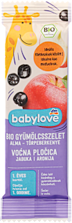 Bio gyümölcs- és gabonaszelet almával és törpeberkenyével, 1 éves kortól babylove