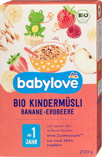 bio müsli s banány a jahodami babylove