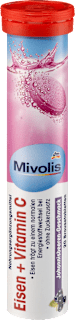 Željezo + vitamin C šumeće tablete s okusom ribizle Mivolis