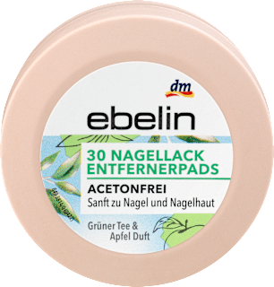 Nagellackentfernerpads Grüner Tee und Apfel, Reisegröße ebelin