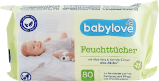 Salviette umidificate con aloe vera e camomilla babylove