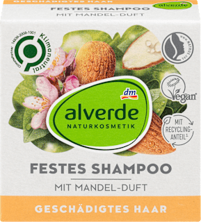 Szampon do włosów w kostce, o zapachu migdałów alverde NATURKOSMETIK