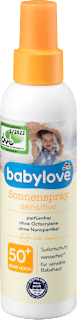 sprej na opalování sensitive SPF50+ babylove