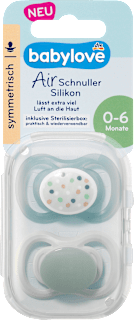 Schnuller Air Silikon symmetrisch, grün, Gr.1, 0-6 Monate babylove
