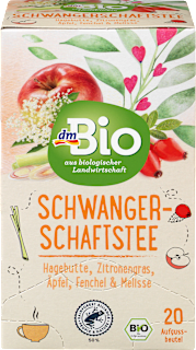 Schwangerschaftstee Hagebutte, Zitronengras, Ãpfel, Fenchel & Melisse (20 Beutel) dmBio