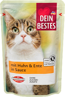 Nassfutter Katze Huhn & Ente in Sauce Dein Bestes
