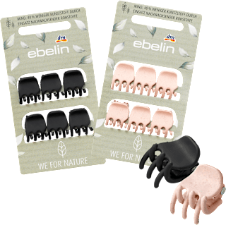 Haarklammern klein - 40% weniger Kunststoff durch Einsatz nachwachsender Rohstoffe ebelin