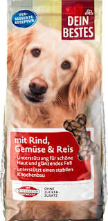 Hrană uscată pentru câini cu orez, legume și vită  Dein Bestes