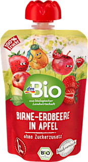 Bio gyümölcspüré körte és eper almában, 1 éves kortól dmBio