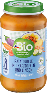 Menu Ratatouille z ziemniakami i soczewicą od 8. miesiąca życia dmBio