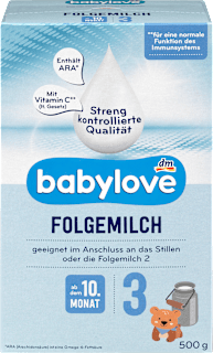 Tejalapú anyatej-kiegészítő 3-as tápszer, 10. hónapos kortól babylove