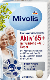 Aktiv* 65+ se ženšenem a koenzymem q10 60 ks Mivolis