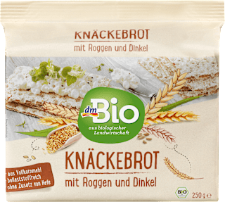 Bio polnozrnati hrustljavi kruhki iz rži in pire dmBio