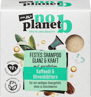 Čvrsti šampon za jačanje i sjaj kose – ulje kafe i listovi masline No Planet B