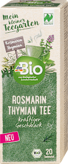 Bio zeliščni čaj iz rožmarina in timijana (20 × 1,5 g) dmBio