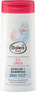 Gel za tuširanje in šampon za lase 2 v 1 s 5 % uree  Balea med