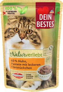 Nassfutter Katze mit Huhn,  Naturverliebt Dein Bestes