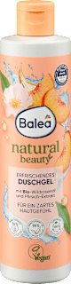 Osvežujoč gel za tuširanje Natural Beauty z divjo vrtnico in breskvijo Balea
