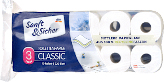 toaletní papír 3vrstvý Classic 10x220 Sanft&Sicher