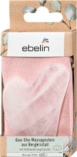 Gua-Sha-Massagestein aus Bergkristall mit Aufbewahrungstasche ebelin