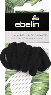 Gumičky do vlasov z bio bavlny - čierne ebelin