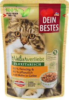 Nassfutter Katze mit Huhn & Gemüse, Naturverliebt Flexitarisch  Dein Bestes