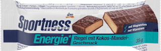 energetická tyčinka s příchutí kokosu a mandlí v hořké čokoládě Sportness