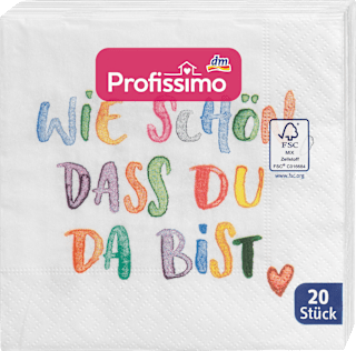 Cocktailservietten "Wie schön" (25x25 cm) Profissimo