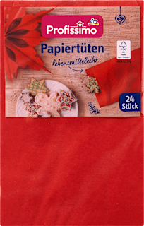 Pungi de hârtie pentru alimente roșii Profissimo