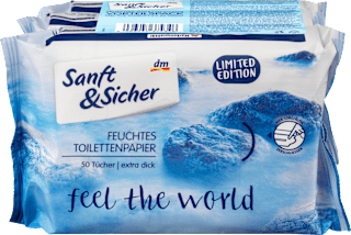 feel the world vlažni toaletni papir, 3x50kom. Sanft&Sicher