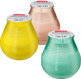 Citronella gyertya színes üvegben, többféle Profissimo