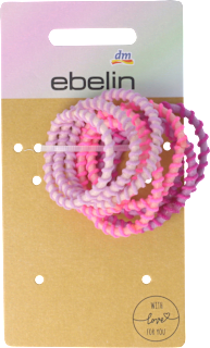 Elastici per capelli rigati rosa ebelin