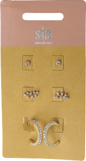 Set orecchini dorati con brillanti s-he stylecollection