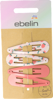 Haarspangen pink und rosa mit Erdbeer-Muster ebelin