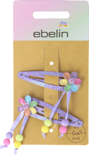 Mollette viola con fiori e perline colorate ebelin