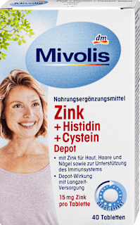 Tablety Zinok + Histidín + Cysteín Depot Mivolis