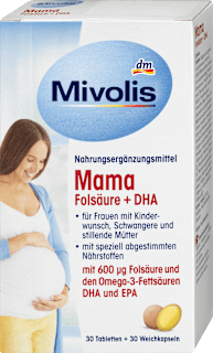 Mama Folsäure + DHA, Tabletten 30 St. + Weichkapseln 30 St. Mivolis