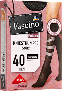 Kniestrümpfe mit Stütz-Funktion schwarz Gr. 35-28, 40 DEN Fascino