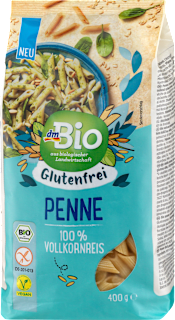 Bio gluténmentes penne száraztészta barna rizsből dmBio