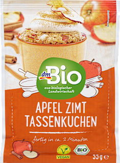 Tassenkuchen Apfel Zimt, vegan dmBio