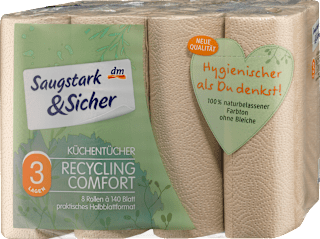 Küchenrolle Halbblatt Recycling 3-lagig Saugstark&Sicher