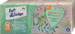 Носни кърпи, рециклирани (15 х 10бр) Soft&Sicher