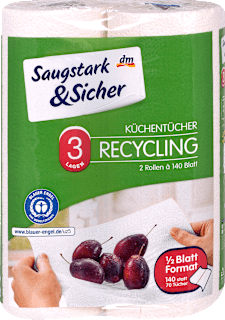 Reciklirani papirnati ručnici, 3-slojni, 140 listića Saugstark&Sicher