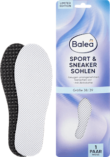 Einlegesohlen Sport & Sneaker weiß, Gr. 38/39 (1 Paar) Balea
