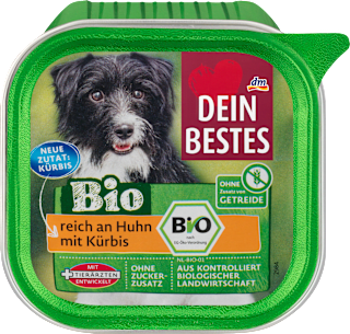 Bio popolna hrana za odrasle pse s kokošjo in bučo DEIN BESTES