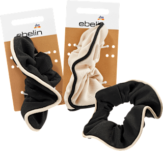 Scrunchie schwarz/beige, 1 St