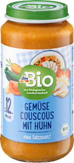 Menü Gemüse-Couscous mit Huhn, ab dem 12. Monat dmBio