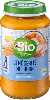 Био меню от зеленчуци, ориз и пиле, 8+м dmBio
